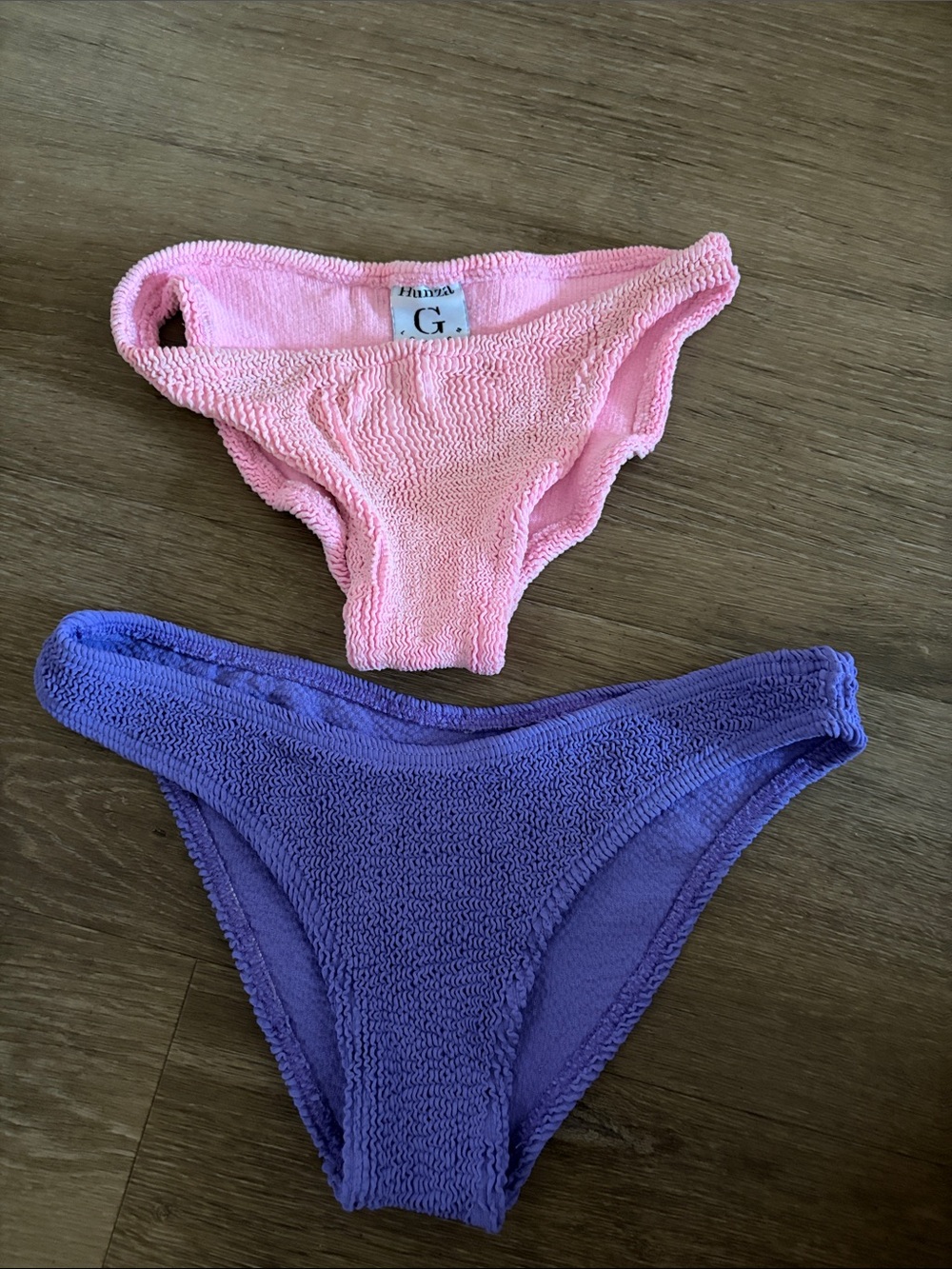 Hunza G Pink & Purple Textured Bikini Bottoms